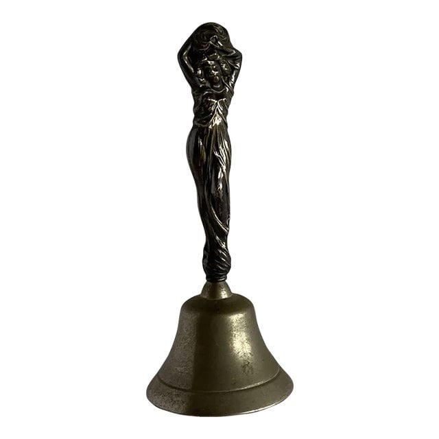 Circa 1900 Sterling Silver Figural Female Desktop Bell (1 of 7)