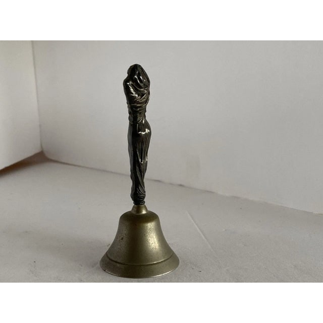Circa 1900 Sterling Silver Figural Female Desktop Bell - 3