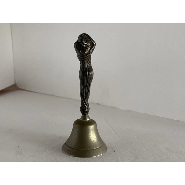Circa 1900 Sterling Silver Figural Female Desktop Bell - 4