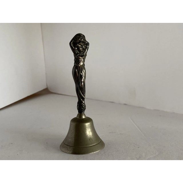 Circa 1900 Sterling Silver Figural Female Desktop Bell - 7