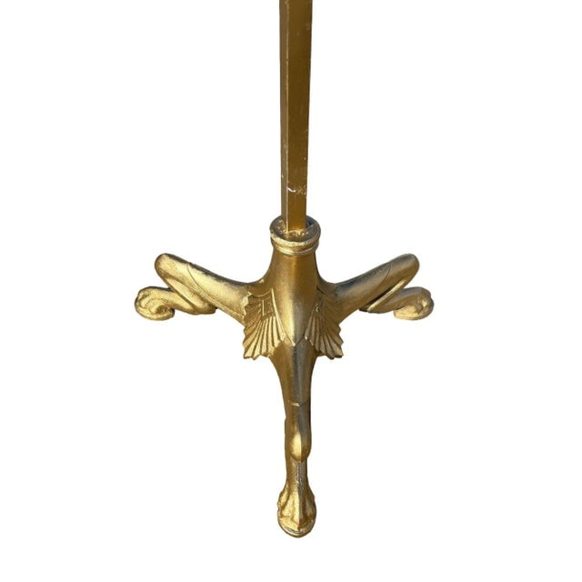 1950s Hollywood Regency Brass-Tone Floor Standing Candelabras with Claw-Foot Base, a Pair - 10