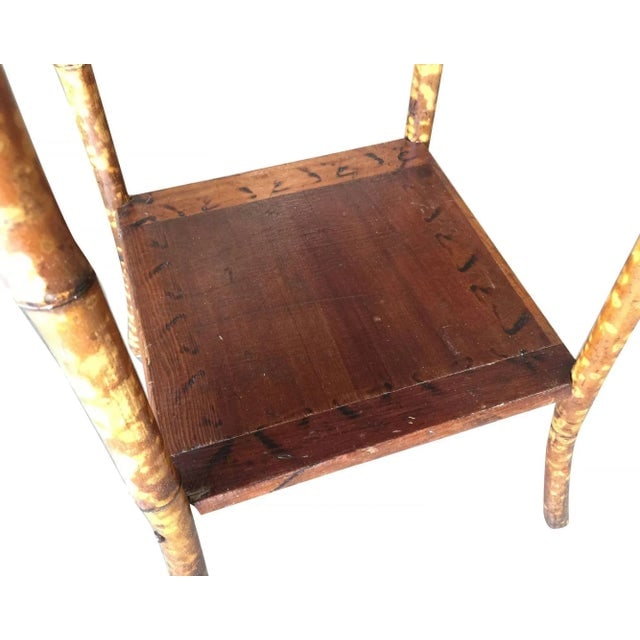Restored Tiger Bamboo Tortoise Pedestal W/ Storage Box - 2