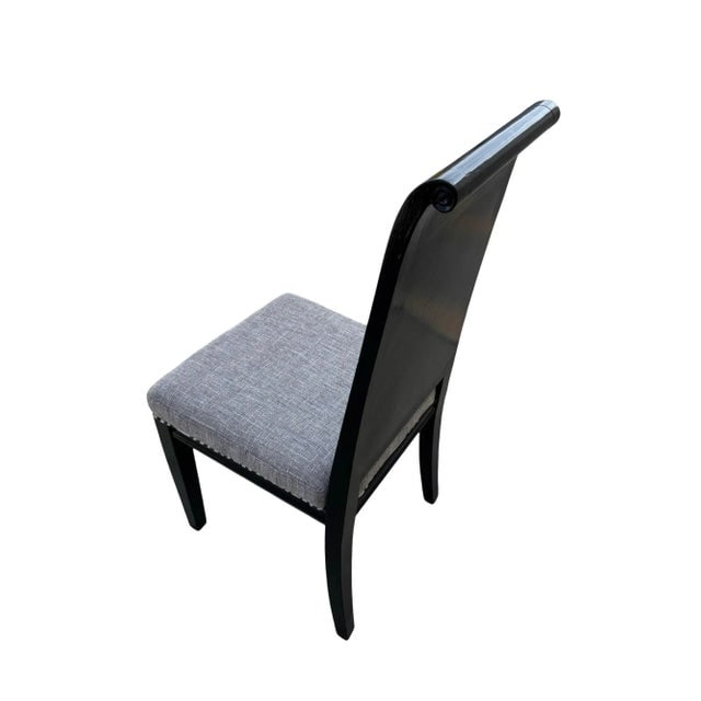 Set of Six Scrolling Back Wooden Oak Dining Chairs by Four Hands - 5