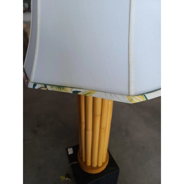 Restored Mid-Century Fourteen-Strand Stick Reed Rattan Table Lamp W/ Fancy Wrapping - 3