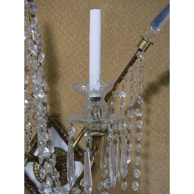 1930s Bronze and Bead Crystal Presidential Wall Sconce - Set of 4 - 5