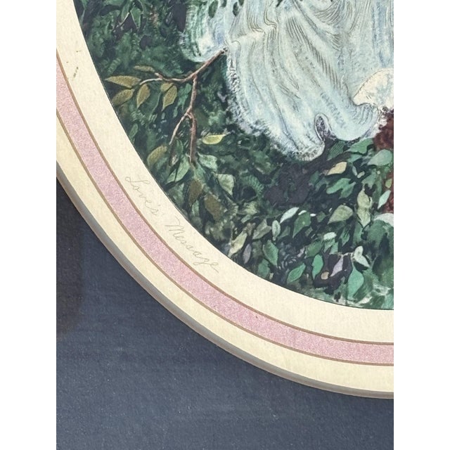 1920's Framed French Artwork "Lovers Message" by Marcel Le Boulte - 2