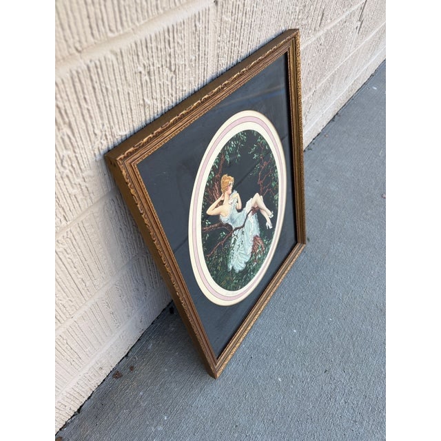 1920's Framed French Artwork "Lovers Message" by Marcel Le Boulte - 7