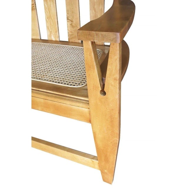 Blonde Wood Sofa With Clothespin Shaped Accents - 6