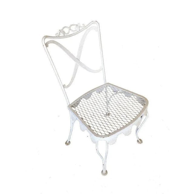 Wrought Iron Scrolling Pattern Cafe Patio Set Table W/ 4 Chairs - 4