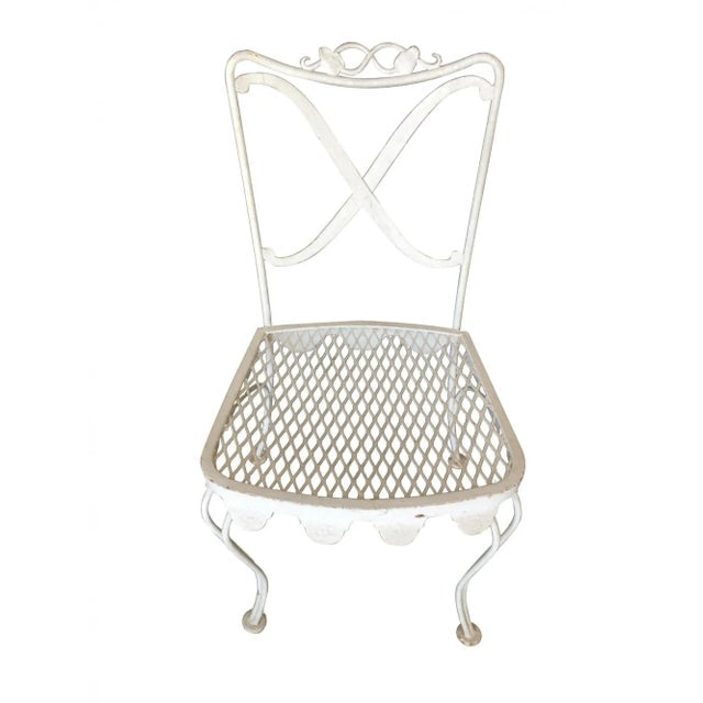 Wrought Iron Scrolling Pattern Cafe Patio Set Table W/ 4 Chairs - 5