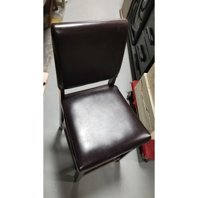 1990s Dark Brown Leather Counter Bar Stools- Set of 3 - 4