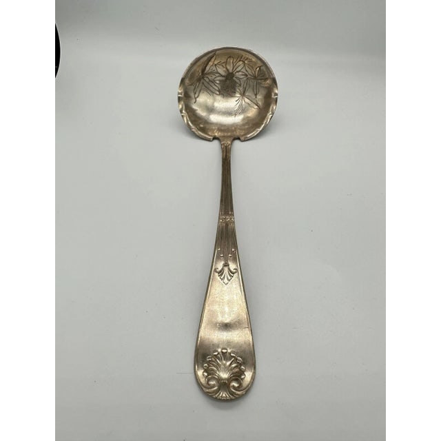 1889 Towle Mfg. Co Shell II Pattern Large Soup Ladle Mono Grammed "Fox" - 4
