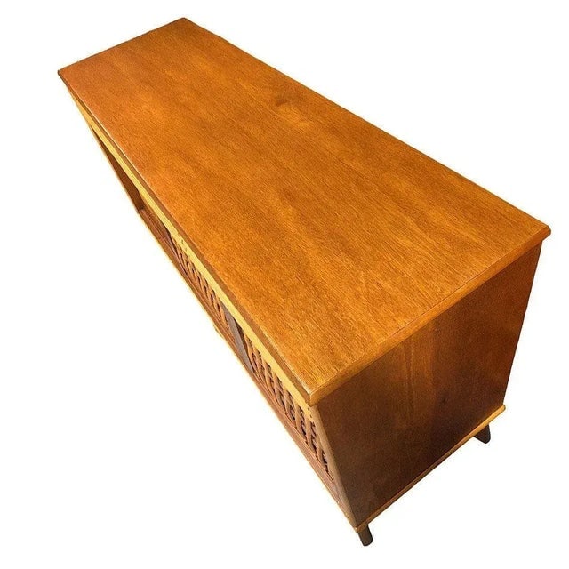 1940s Mid-Century James Mont Inspired Rattan & Wicker Buffet Credenza - 3