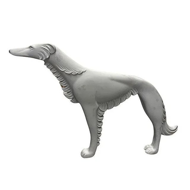 Life-Size Art Deco Styled Fiberglass Borzoi Russian Hunting Hound Dog Statue - 3