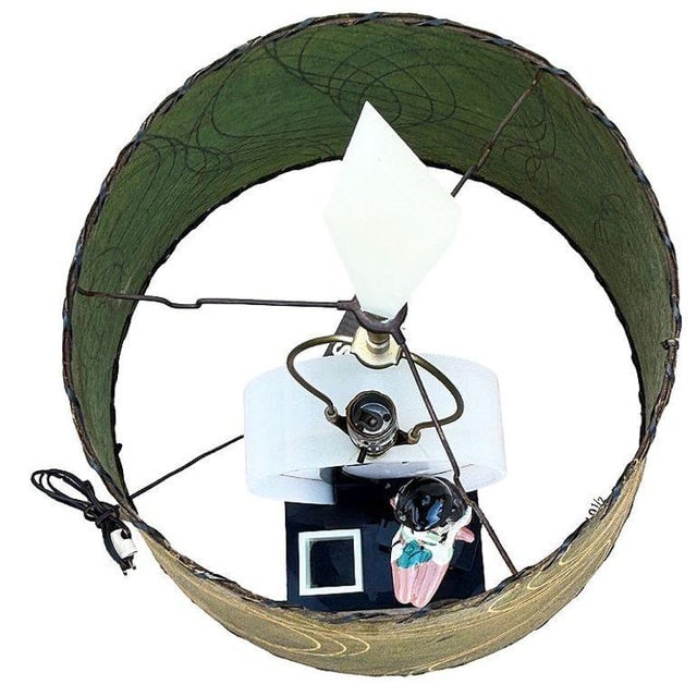 1950s Mid-Century Acrylic Hula Girl Midnight Palm Silhouette Table Lamp by Moss - 8