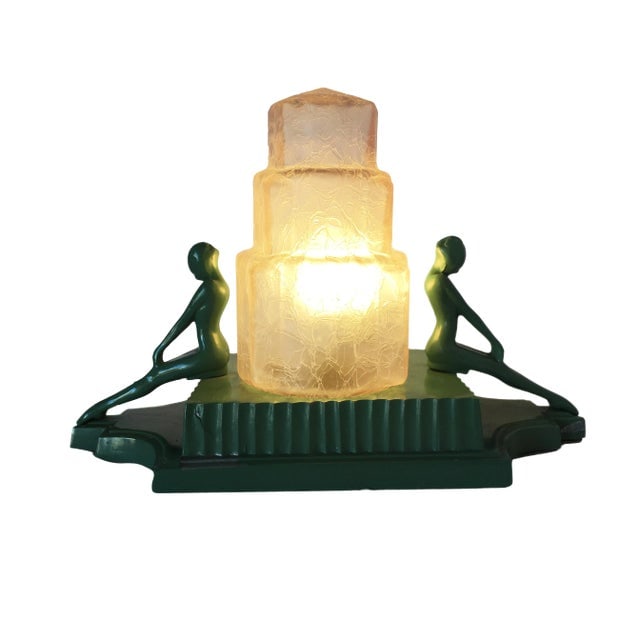 Frankart L254 Twin Sculptural Table Lamp With Stepped Shade (1 of 8)