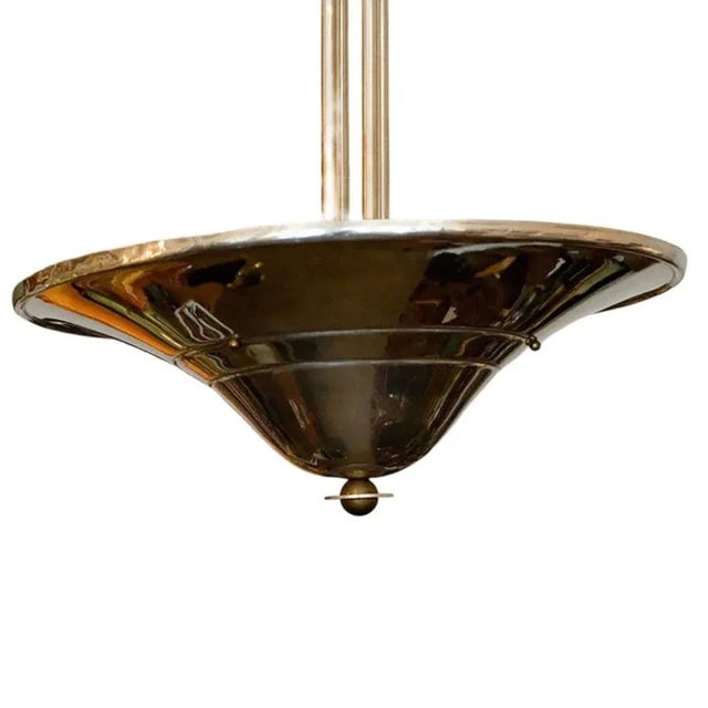 1930s Art Deco Saucer Ceiling Pendant Lamp Multiples, 5 Available - 4