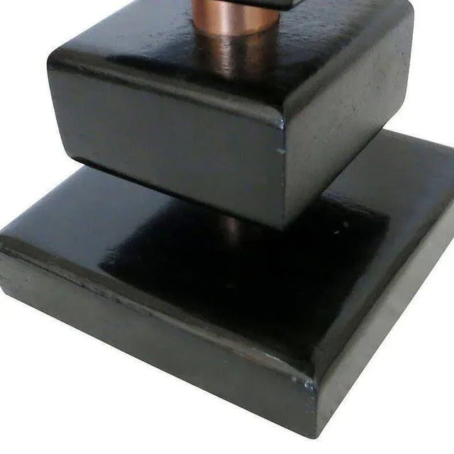 1940s Copper Stacked Base Torchiere Table Lamp - 9