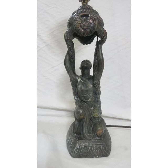 Art Deco Spelter Joan of Arc Table Lamp by La Belle - 3