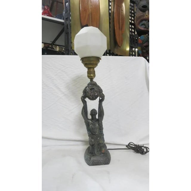 Art Deco Spelter Joan of Arc Table Lamp by La Belle - 5