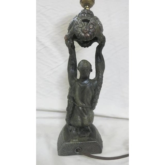 Art Deco Spelter Joan of Arc Table Lamp by La Belle - 6
