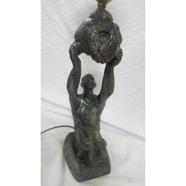 Art Deco Spelter Joan of Arc Table Lamp by La Belle - 7