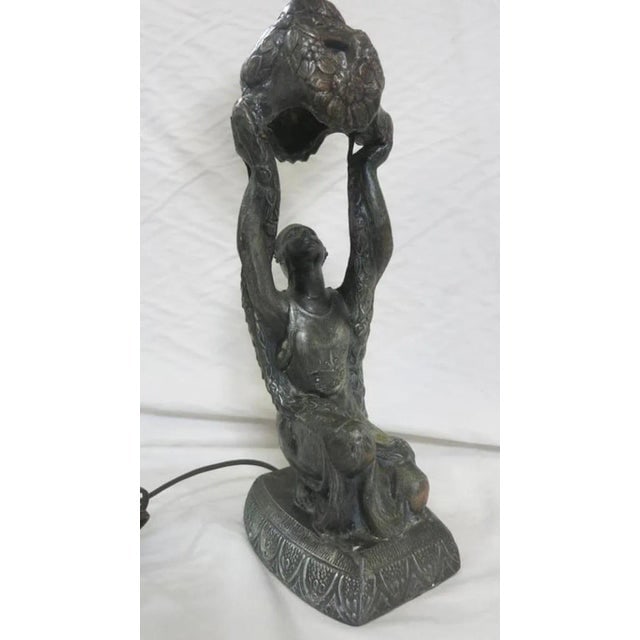 Art Deco Spelter Joan of Arc Table Lamp by La Belle - 8