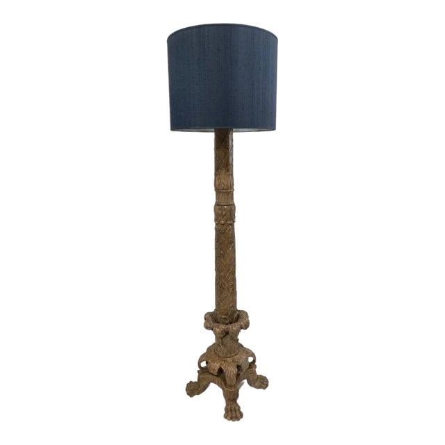 Vintage 1950s Italian Baroque Style Hand Carved Wood Floor Lamp (1 of 6)