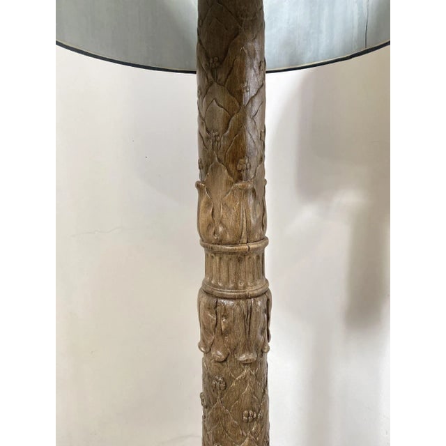 Vintage 1950s Italian Baroque Style Hand Carved Wood Floor Lamp - 4