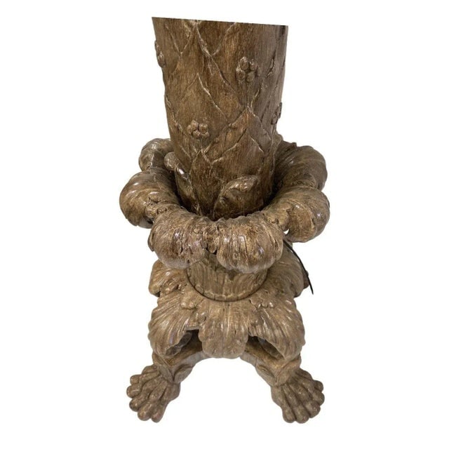 Vintage 1950s Italian Baroque Style Hand Carved Wood Floor Lamp - 5
