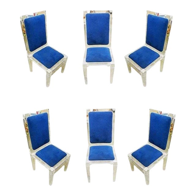 Mid Century Lucite Skyscraper Style Dining Chairs, Set of Six (1 of 7)