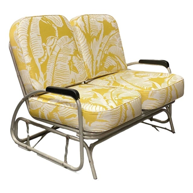 1940s Aluminum Rocking Slider Settee (1 of 9)
