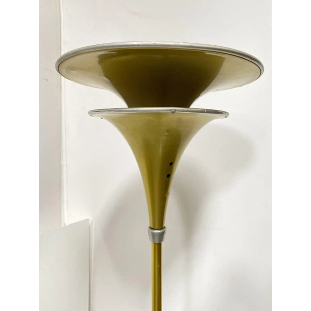 1930s Art Deco Anodized Gold-Tone Spun Aluminum Torchiere Floor Lamp - 3