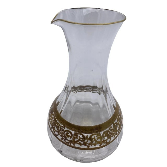 1930s Czechoslovakia Moser Art Glass Pitcher Set With Gold Leaf Accents- a Pair - 5