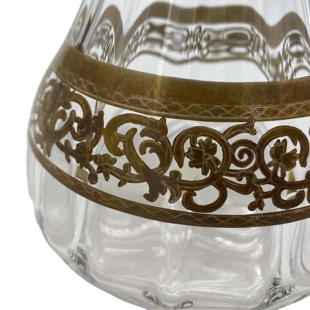 1930s Czechoslovakia Moser Art Glass Pitcher Set With Gold Leaf Accents- a Pair - 9