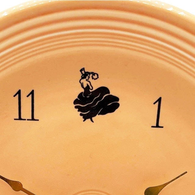 1950s Pink "Apricot" Fiestaware Ceramic Plate Wall Clock by Homer Laughlin - 4