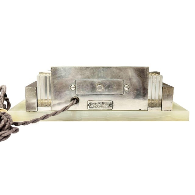 1930 Art Deco Silver Plate & Marble Model 975 Digital Mantel Clock by Lawson - 9