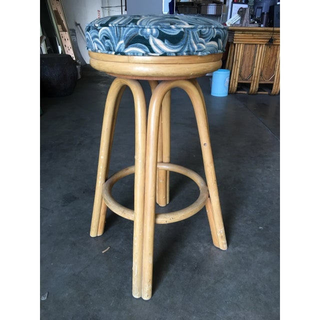 Restored Vintage Single Stand Arched Rattan Bar Stool - 3