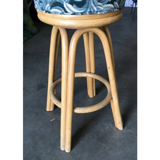 Restored Vintage Single Stand Arched Rattan Bar Stool - 5