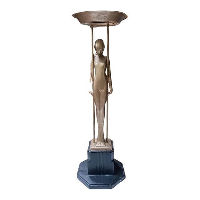 1920s Frankart Copper-Tone ‚ÄúSarcophagus Girl‚Äú Figural Cocktail: Title: 1920s Frankart Copper-Tone ‚ÄúSarcophagus Girl‚Äú Figural Cocktail Smoker Description: Frankart company figural ‚ÄúSarcophagus Girl‚Ä&