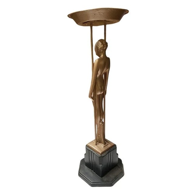 1920s Frankart Copper-Tone ‚ÄúSarcophagus Girl‚Äú Figural Cocktail - 3