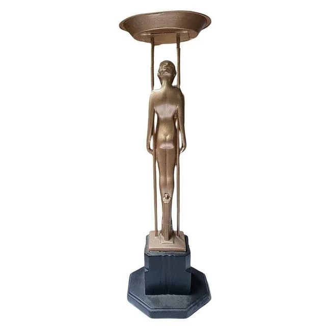1920s Frankart Copper-Tone ‚ÄúSarcophagus Girl‚Äú Figural Cocktail - 6