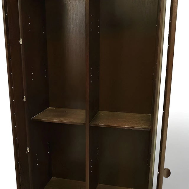 Tall Dakota Jackson "Ocean" Espresso Oak Bookcase Display Cabinet - 7