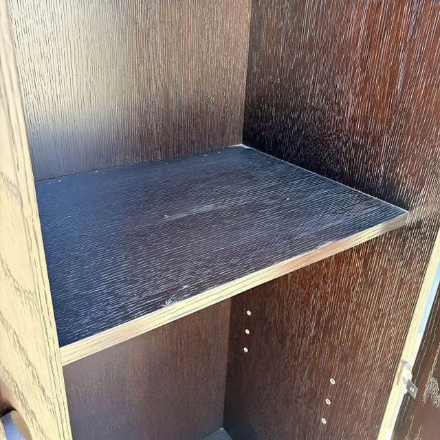 Tall Dakota Jackson "Ocean" Espresso Oak Bookcase Display Cabinet - 8