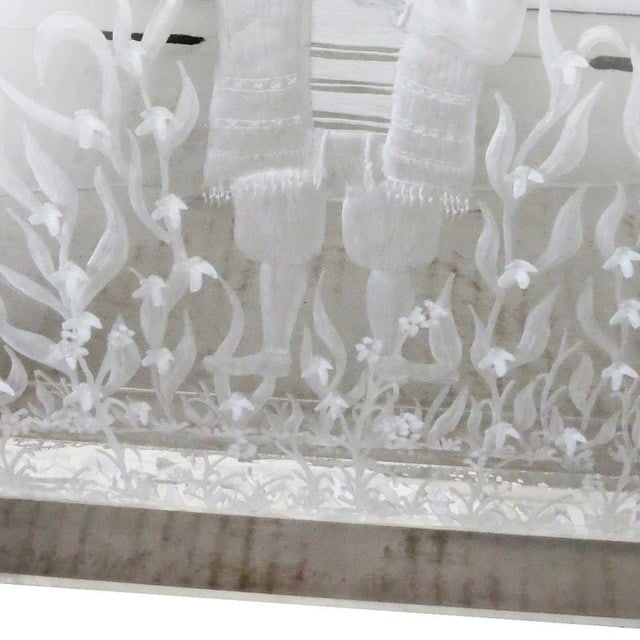 Three Dimensional "Yom Kippur" Etched Acrylic Block Art by Dekel - 6