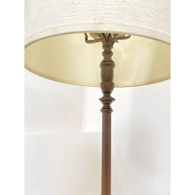 Brass and Marble Regency Floor Lamp With Shade , Circa 1930 - 2