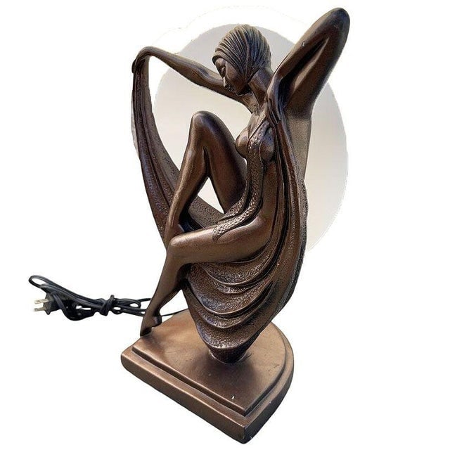 1990s Art Deco Style Flapper Lamp by Crosa for Widdop Bingham & Co LTD - 4