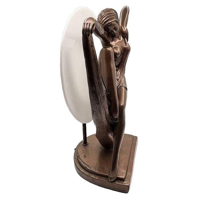 1990s Art Deco Style Flapper Lamp by Crosa for Widdop Bingham & Co LTD - 5