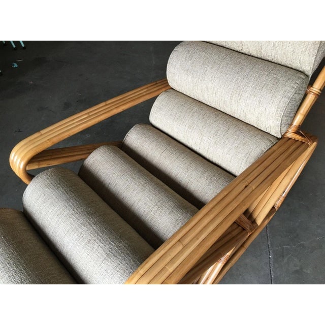 Restored 1940s Rattan 2 Piece Square Pretzel 4-Strand Chaise Lounge - 7