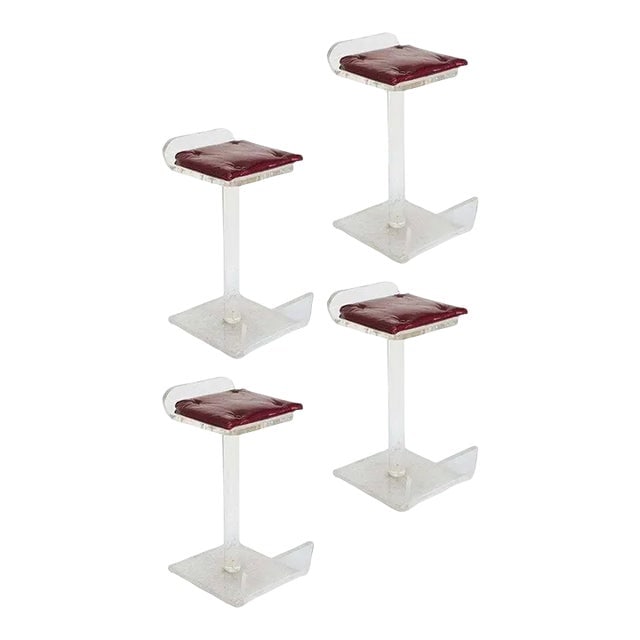 1970s Postmodern Lucite Bar Stools Set of Four (1 of 4)